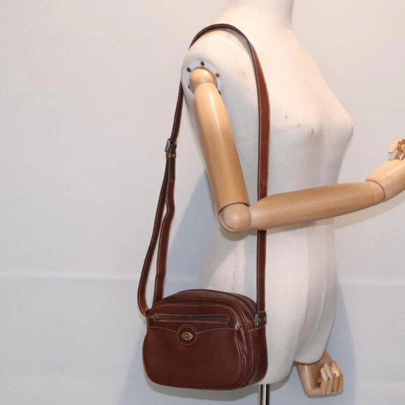 GUCCI Shoulder Bag Leather Brown Silver Auth - Picture 12 of 15